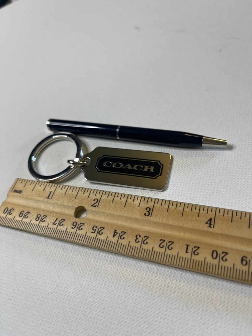 Coach Black and Silver Logo Tag Keychain and Black Coach Pen Set - Picture 6 of 6